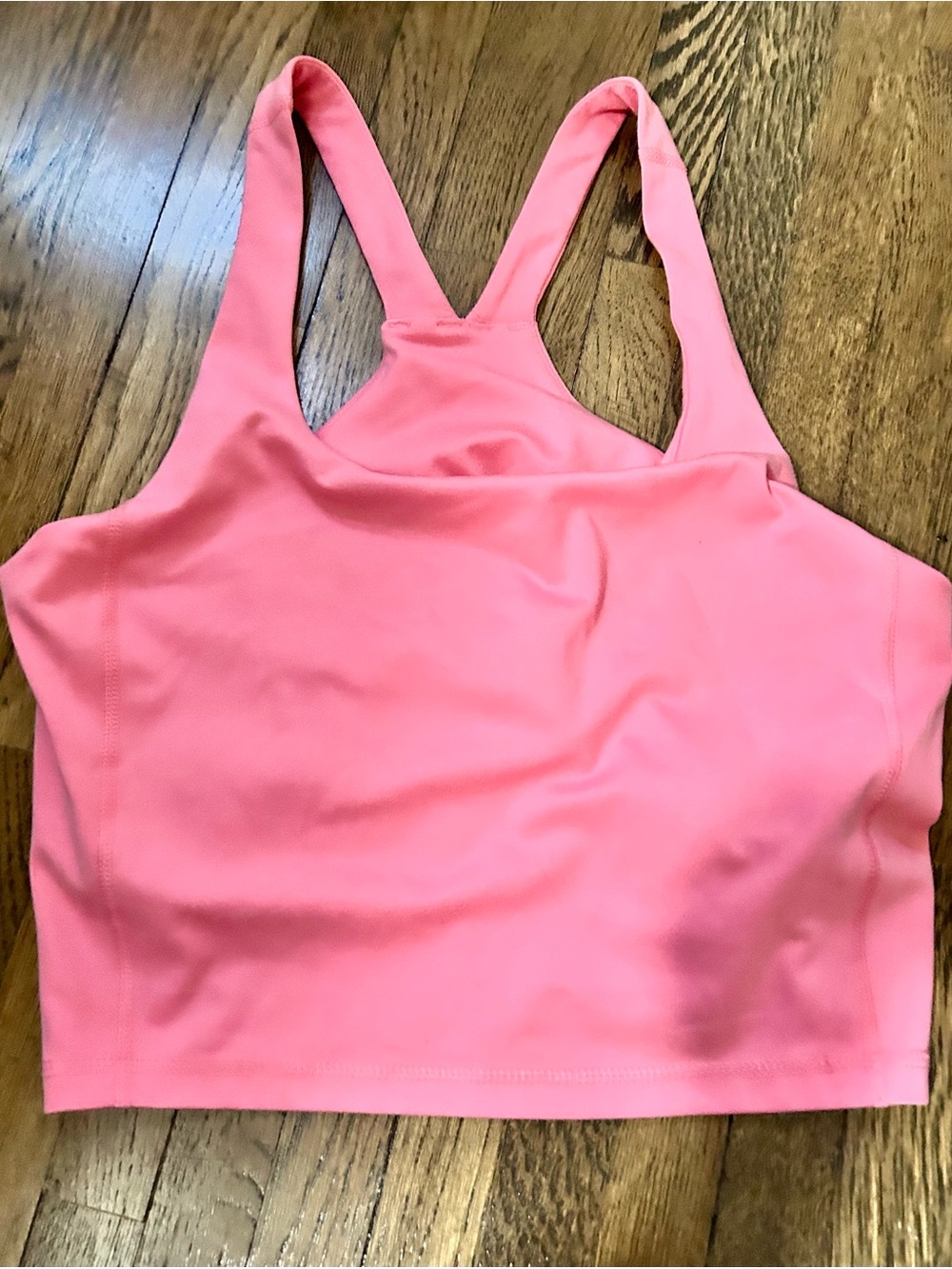 Pink Racerback Crop Sports Bra Top